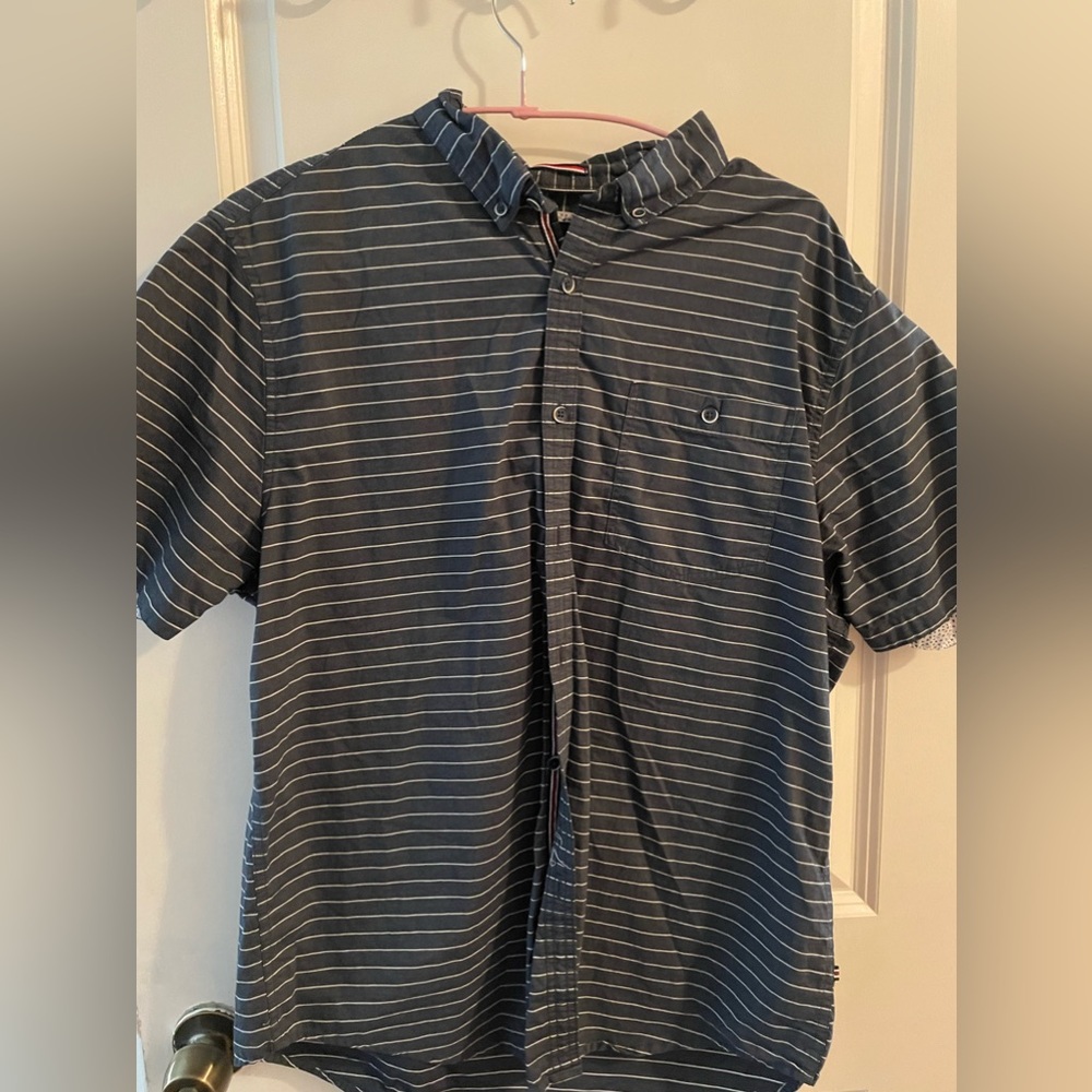 Denim&Flowers button down men’s shirt with striped design
